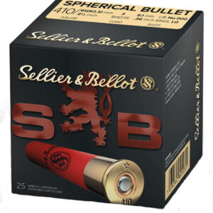 Sellier & Bellot SB410A Hunting 410 Gauge 2.50" 3 Pellets 1/2 oz Spherical 000 Buck Shot 25 Bx/ 20 Case