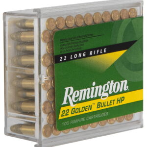 Remington Ammunition 21278 Golden Bullet Rimfire 22 LR 36 gr Plated Hollow Point 100 Per Box/50 Cs