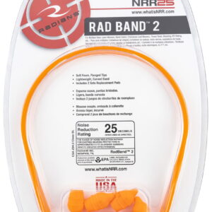 Radians RB210CS Rad-Band 2 25 dB Behind The Neck Orange Ear Buds with Orange Cord Adult 1 Pair