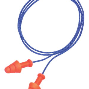 Howard Leight R01520 Corded Ear Plugs Smart Fit Foam 25 dB Behind The Neck Orange Ear Buds with Blue Cord Adult 2 Pair