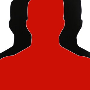 Birchwood Casey 35701 Dirty Bird Silhouette Tagboard Hanging Pistol 12" x 18" Black/Red White Impact Splatter 100 Per Pkg