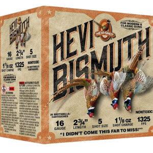 HEVI-Shot HS16715 HEVI-Bismuth Upland 16 Gauge 2.75" 1 1/8 oz Bismuth 5 Shot 25 Per Box/10 Case
