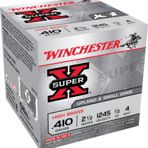 Winchester Ammo X414 Super X Heavy Game Load High Brass 410 Gauge 2.50" 1/2 o 4 Shot 25 Bx/ 10 Case