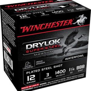 Winchester Ammo XSC123BBB Drylok Super Steel Magnum 12 Gauge 3" 1 1/4 oz BBB Shot 25 Per Box/10 Case