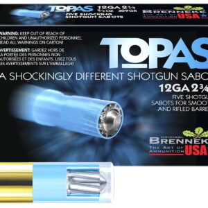 Brenneke SL122TOP TOPAS 12Gauge 2.75" 2/3oz Sabot Slug Shot 5 Per Box/50 Case