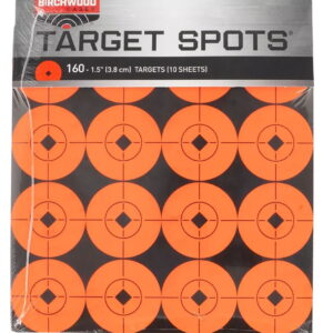 Birchwood Casey 33904 Target Spots Self-Adhesive Paper Black/Orange 1.5" Bullseye 160 Targets