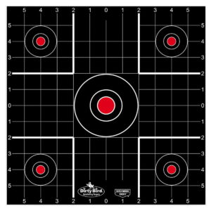 Birchwood Casey 35212 Dirty Bird Bullseye Tagboard Hanging 12" Black/Red 12 PK