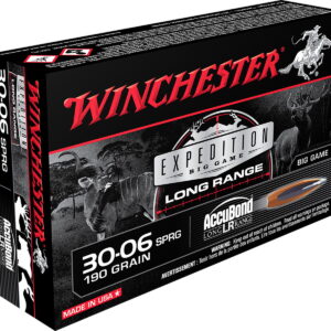 Winchester Ammo S3006LR Expedition Big Game Long Range 30-06 Springfield 190 gr Nosler AccuBond Long Range 20 Per Box/10 Case