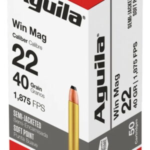 Aguila 1B222401 Silver Eagle Rimfire 22WMR 40gr Semi Jacketed Soft Point 50 Per Box/20 Case