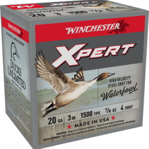 Winchester Ammo WEX2034 Super X Xpert High Velocity 20 Gauge 3" 7/8 oz 4 Shot 25 Per Box/10 Case