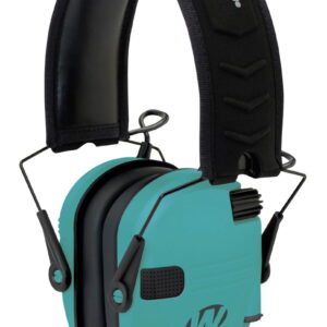 Walker's GWPRSEMLTL Razor Slim Electronic Muff 23 dB Over the Head Black/Teal Polymer