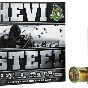 HEVI-Shot HS65002 HEVI-Steel 12 Gauge 3.50" 1 3/8 oz 2 Shot 25 Per Box/10 Case