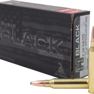 Hornady 81296 Black 5.56x45mm NATO 75 gr InterLock Heavy Duty 20 Per Box/10 Case
