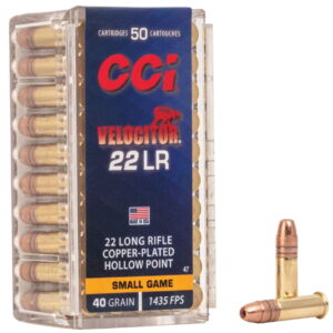 CCI 0047 Velocitor Rimfire 22LR 40gr Copper Plated Hollow Point 50 Per Box/100 Case