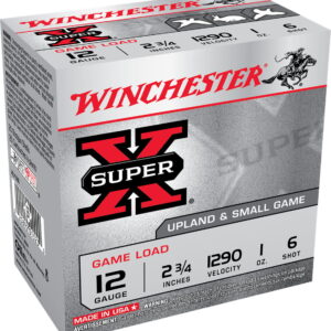 Winchester Ammo XU126 Super X Game Load 12 Gauge 2.75" 1 oz 6 Shot 25 Per Box/10 Case