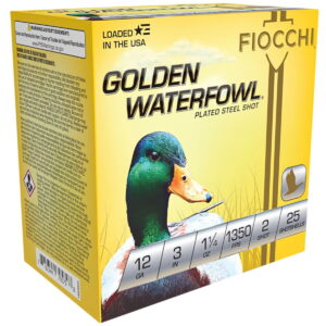 Fiocchi 123SGW2 Golden Waterfowl 12Gauge 3" 1 1/4oz 2Shot 25 Per Box/10 Case