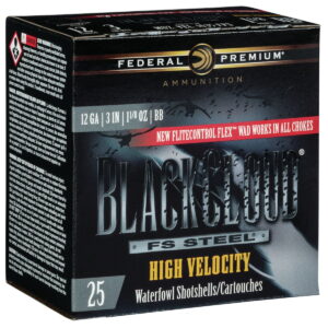 Federal PWBXH143BB Black Cloud FS High Velocity 12Gauge 3" 1 1/8oz BBShot 25 Per Box/10 Case