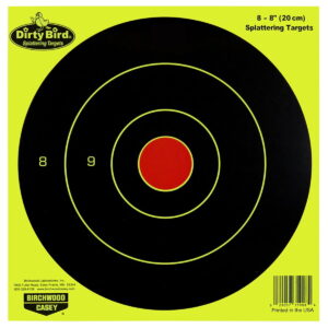 Birchwood Casey 35950 Dirty Bird Bullseye Paper Hanging Pistol/Rifle Black/Yellow 50 Per Pkg
