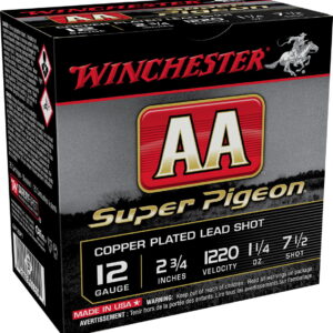 Winchester Ammo AA12SP7 AA Super Pigeon 12 Gauge 2.75" 1 1/4 oz 7.5 Shot 25 Per Box/10 Case