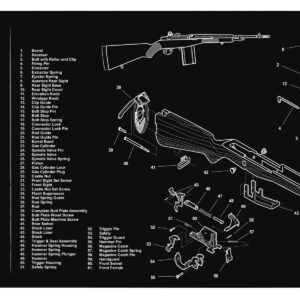 TekMat TEKR36M14 M14 Cleaning Mat Springfield M1A Parts Diagram 12" x 36"