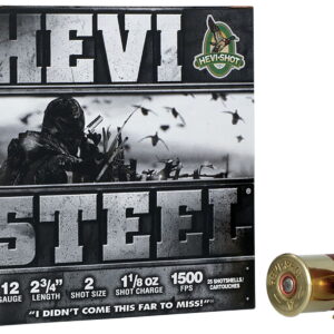 HEVI-Shot HS61222 HEVI-Steel 12 Gauge 2.75" 1 1/8 oz 2 Shot 25 Per Box/10 Case
