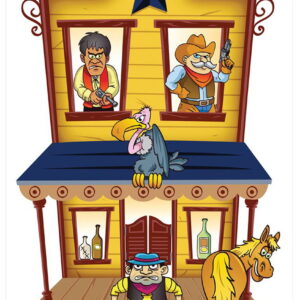 Birchwood Casey 35564 Pregame Saloon/Patrons Paper Hanging Universal 12" x 18" Multi-Color 8 Per Pkg