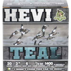 HEVI-Shot HS62006 HEVI-Teal 20 Gauge 3" 7/8 oz 6 Shot 25 Per Box/10 Case