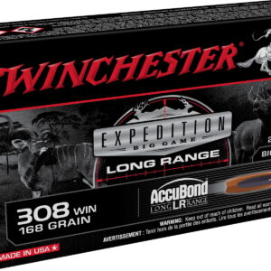 Winchester Ammo S308LR Expedition Big Game Long Range 308 Win 168 gr Nosler AccuBond Long-Range 20 Per Box/10 Case