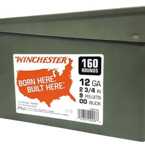 Winchester Ammo WW12C USA 12 Gauge 2.75" 9 Pellets 00 Buck Shot 160rds/ 2 Case Ammo Can