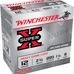 Winchester Ammo XU12SP8 Super X Heavy Game Load 12 Gauge 2.75" 1 1/4 oz 8 Shot 25 Per Box/10 Case