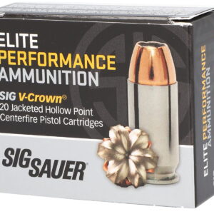 Sig Sauer E40SW220 Elite Performance 40 S&W 180 gr V Crown Jacketed Hollow Point 20 Per Box/10 Case