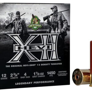 HEVI-Shot HS51314 HEVI-XII 12 Gauge 2.75" 1 1/8 oz Tungsten 4 Shot 25 Per Box/10 Case