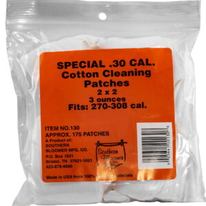 Southern Bloomer 130 Cleaning Patches 30 Cal Cotton 175 Per Bag