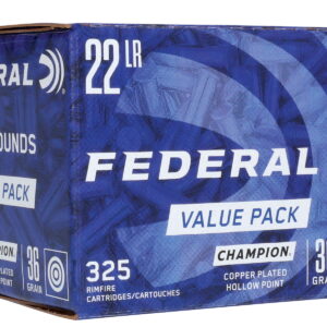 Federal 725 Champion Training Value Pack 22LR 36gr Copper Plated Hollow Point 325 Per Box/10 Case