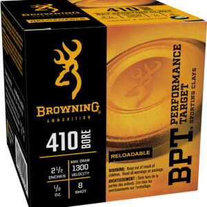 Browning Ammo B193634128 BPT Performance Target Sporting Clay 410Gauge 2.50" 1/2oz 8Shot 25 Per Box/10 Case