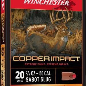 Winchester Ammo X20CLF Copper Impact 20 Gauge 2.75" 3/4 oz Sabot Slug Shot 5 Per Box/20 Case