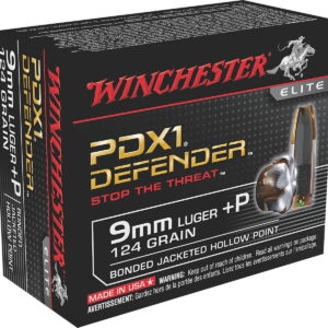 Winchester Ammo S9MMPDB Defender 9mm Luger +P 124 gr Bonded Jacket Hollow Point 20 Per Box/10 Case