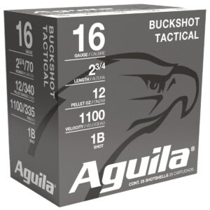 Aguila 1C1601BA Buckshot High Velocity 16Gauge 2.75" 1 1/8oz 1Buck Shot 25 Per Box/10 Case