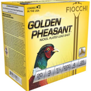 Fiocchi 203GP4 Golden Pheasant Extrema 20Gauge 3" 1 1/4oz 4Shot 25 Per Box/10 Case
