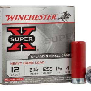Winchester Ammo XU12H4 Super X Heavy Game Load 12 Gauge 2.75" 1 1/8 oz 4 Shot 25 Per Box/10 Case