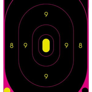 Birchwood Casey 34633 Shoot-N-C Reactive Target Black/Pink Hanging Paper Pink Pkg of 100 Includes Pasters