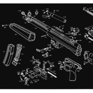 TekMat TEKR36HKMP5 MP5 Cleaning Mat HK MP5 Parts Diagram 12" x 36"