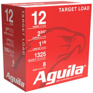Aguila 1CHB1248 Sporting Clays High Velocity 12Gauge 2.75" 1 1/8oz 8Shot 25 Per Box/10 Case