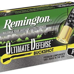 Remington Ammunition 20639 Ultimate Defense Buckshot 12 Gauge 3" 4 Buck Shot 5 Per Box/20 Cs