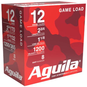 Aguila 1CHB1218 Birdshot Standard Velocity 12Gauge 2.75" 1 1/8oz 8Shot 25 Per Box/10 Case