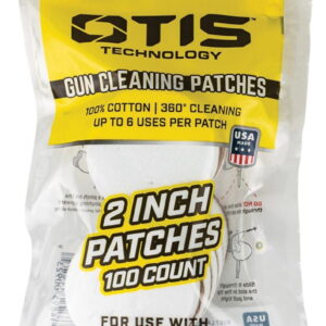 Otis FG918100 Small Caliber Cleaning Patches 17-22 Cal Rimfire Pistol/Rifle Cotton Pkg of 100