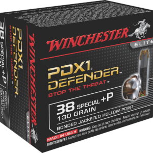 Winchester Ammo S38PDB Defender 38 Special +P 130 gr Bonded Jacket Hollow Point 20 Per Box/10 Case