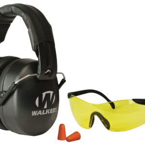 Walker's GWPFM3GFP EXT Range Shooting Muff Combo Kit Includes Foam Ear Plugs, 31 db Over the Head Shooting Muff, Sport Glasses With Polycarbonate Lens