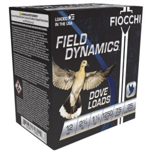 Fiocchi 12GTX187 Field Dynamics Dove & Quail 12Gauge 2.75" 1 1/8oz 7.5Shot 25 Per Box/10 Case