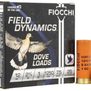 Fiocchi 12GT75 Field Dynamics Dove & Quail 12Gauge 2.75" 1oz 7.5Shot 25 Per Box/10 Case
